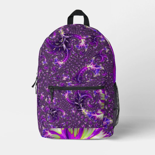 Levendige kleurrijke Trippy Groovy Boho Spiral Fra Bedrukte Rugzak (Voorkant)