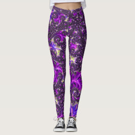 Levendige kleurrijke Trippy Groovy Boho Spiral Fra Leggings