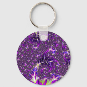 Levendige kleurrijke Trippy Groovy Boho Spiral Fra Sleutelhanger