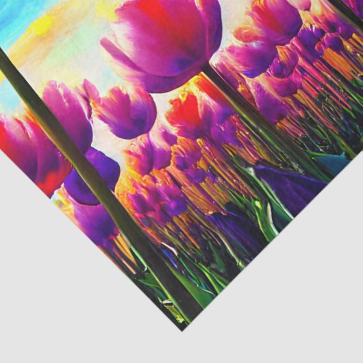Levendige kleurrijke Tulpen ontkoppelen Tissuepapier (Detail)