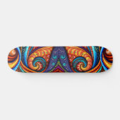 Levendige kleurrijke wervelingen skateboard (Horizontaal)