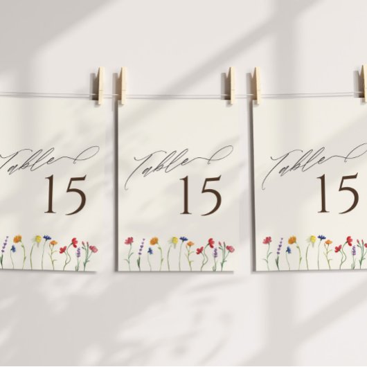 Levendige Kleurrijke Wildflower Bloom Trouwtafel Programma