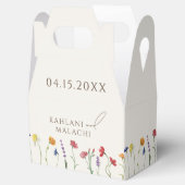 Levendige Kleurrijke Wildflower Moderne Bruiloft Bedankdoosjes (Geopend)