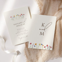 Levendige Kleurrijke Wildflower Moderne Bruiloft