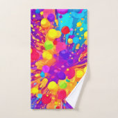 Levendige kleurspatten bad handdoek (Handdoek)