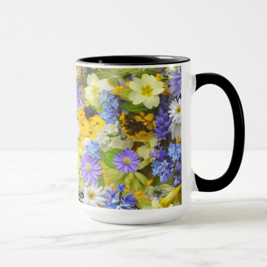 Levendige koffie-Mok in lentevloerontwerp Mok (Rechts)