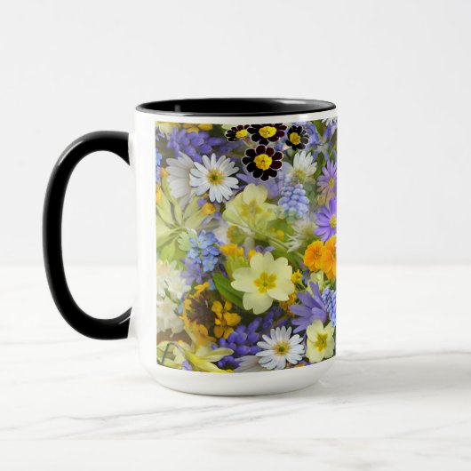 Levendige koffie-Mok in lentevloerontwerp Mok (Links)