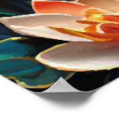 Levendige Koi en mooie bloemen Aquatic Scene Poster (Hoek)