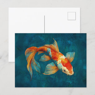Levendige Koi Fish Illustratie Briefkaart