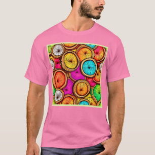 Levendige Kokos Schijf Abstract Ontwerp T-shirt
