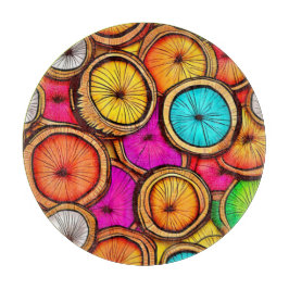 Levendige Kokosnoot Slice Abstract Design Snijplank