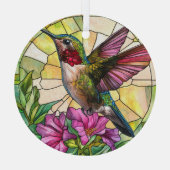 Levendige kolibrie bevlekt glas ornament (Achterkant)