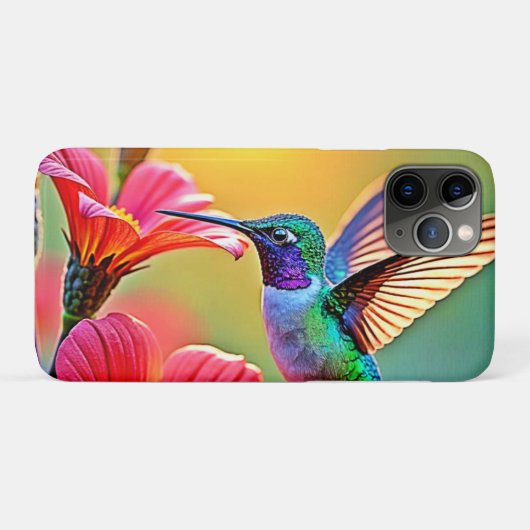Levendige kolibrie bij Sunset Design Case-Mate iPhone Case (Achterkant (horizontaal))