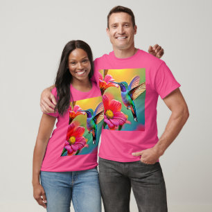 Levendige kolibrie bij Sunset Design T-shirt