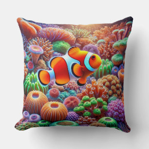 Levendige Koraalrif Clownvis Oceaan Huisaccent 🐠 Kussen