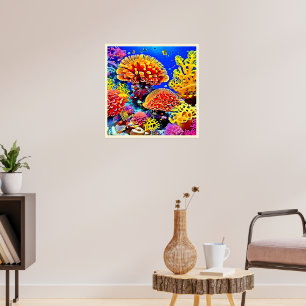 Levendige Koraalrif Zee Wonder Kunst Poster