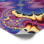 Levendige Kosmische Fractale Golf Abstracte Kunst Poster (Hoek)