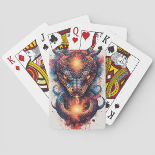Levendige Kosmische Slang Met Uitgestrekt Heelal Pokerkaarten