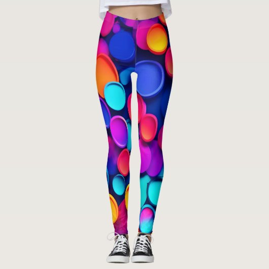 Levendige kringen Abstracte kunst Leggings (Voorkant)