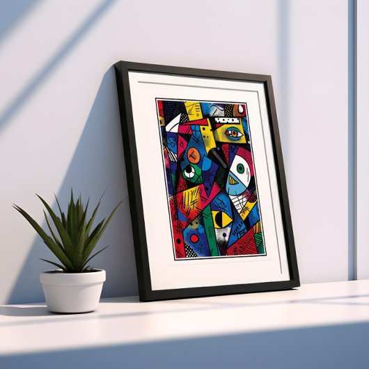 Levendige kubistische stijl Abstract Poster