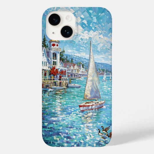 Levendige Kustkunst - Zeilboten, Vuurtoren & Case-Mate iPhone Case (Achterkant)