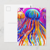 Levendige kwallenkunst briefkaart (Voorkant / Achterkant)