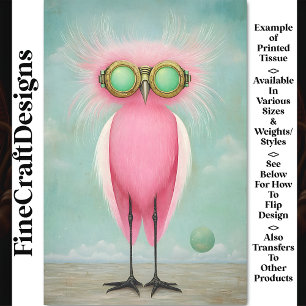 Levendige Lange Legged Funny Pink Bird BS9 Decoupa Tissuepapier