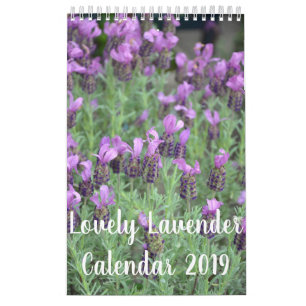 Levendige lavendel bloemen kalender