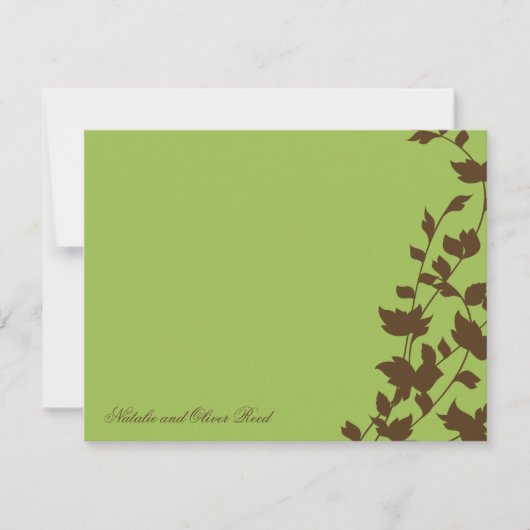 Levendige lederen flat bedankt kaarten - bruin (Voorkant)