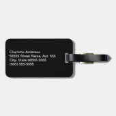 Levendige leesdruk Elegant Brown Bow en naam Bagagelabel (Achterkant horizontaal)