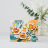 Levendige lentebloesemolie Acryl Briefkaart (Staand voorkant)