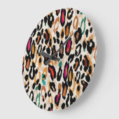 Levendige Leopard Animal Prints Grote Klok (Hoek)