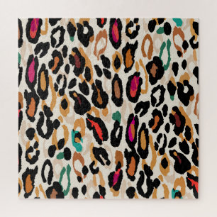 Levendige Leopard Animal Prints Legpuzzel