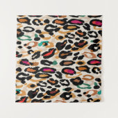 Levendige Leopard Animal Prints Wandkleed (Voorkant (horizontaal))