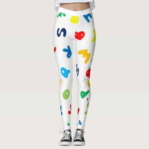 Levendige letters spatten all-over print Leggings