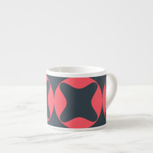 Levendige, levendige, eenvoudige, abstracte geomet espresso kop