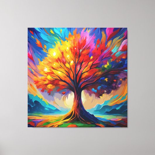 Levendige levensboom canvas afdruk (Voorkant)