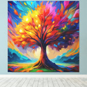 Levendige levensboom canvas afdruk (Insitu (Houten vloer))