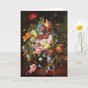Levendige levensduur van Rozen Tulpen en anjers Kaart