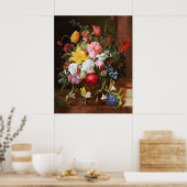 Levendige levensduur van Rozen, tulpen en overvall Poster (Keuken)