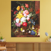 Levendige levensduur van Rozen Tulpen en overvalle Canvas Afdruk (Insitu (Woonkamer))