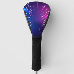 Levendige lichtstralen roze blauw golfheadcover