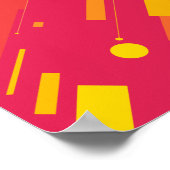 Levendige lijnen in vet roze, geel en Sinaasappel Poster (Hoek)