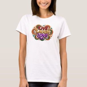 Levendige LIVE LAUGH LOVE Kunstcompositie T-shirt