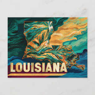 Levendige Louisiana Kaart Kunst