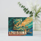 Levendige Louisiana Kaart Kunst (Staand voorkant)