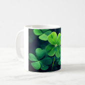 Levendige Lucky Four Leaf Clover - Sparkle W Koffiemok (Voorkant links)