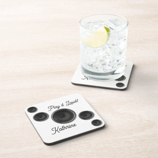 Levendige luidsprekers — wit bier onderzetter (Rechterzijde)