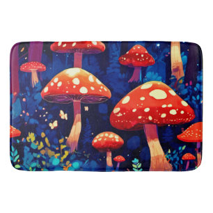 Levendige Magic Mushroom Forest Art Badmat