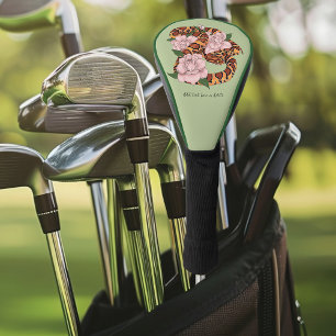 Levendige maïsslang Roze Pioen Bloemen Groen Golfheadcover